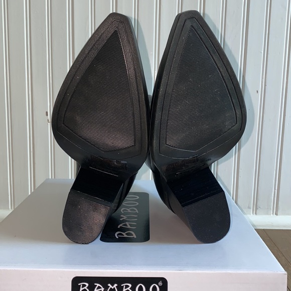 BRAND NEW Bamboo Black Booties 7 1/2 W - Picture 3 of 8